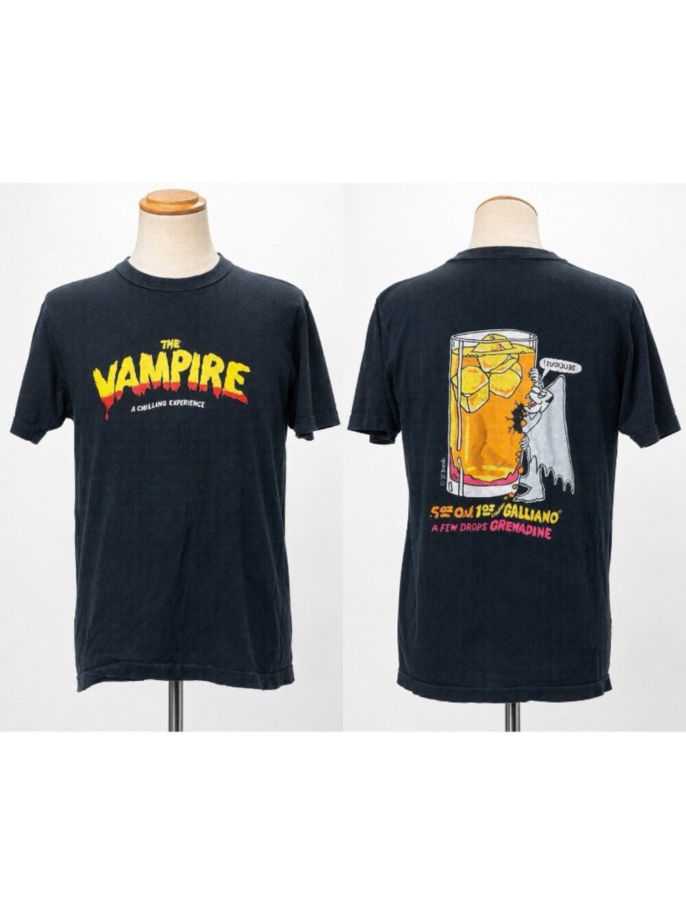 Vintage 80s The Vampire T Shirt Galliano Grenadine 2J Brands Double Sided
